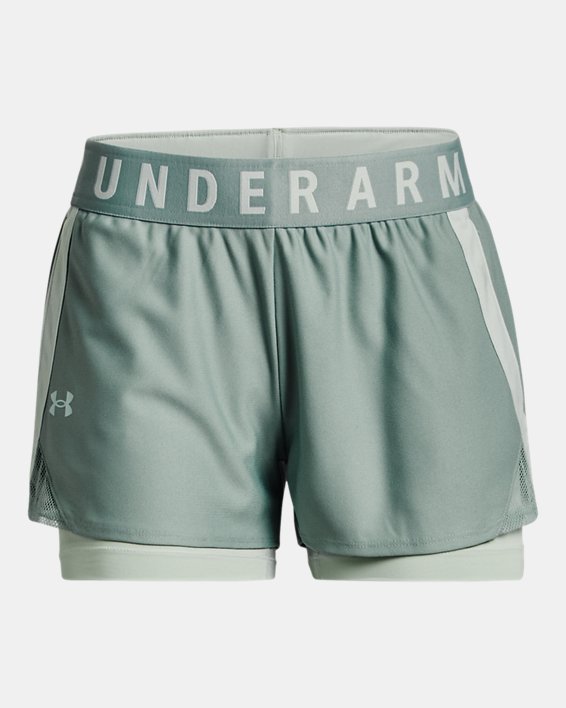 Women's UA Play Up 2-in-1 Shorts, Gray, pdpMainDesktop image number 4